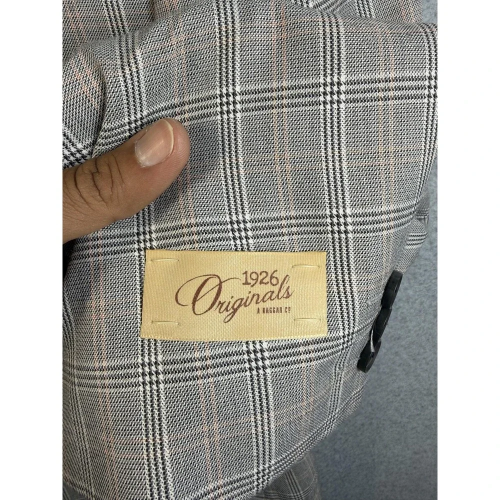 1926 Originals Blazer Mens 42R Gray Plaid Tweed Sport Coat Straight Fit‎